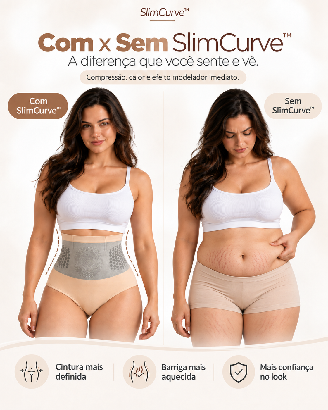 Seque a Barriga de Forma Fácil - Cinta modeladora térmica 4 em 1 SlimCurve™ - imagem 4