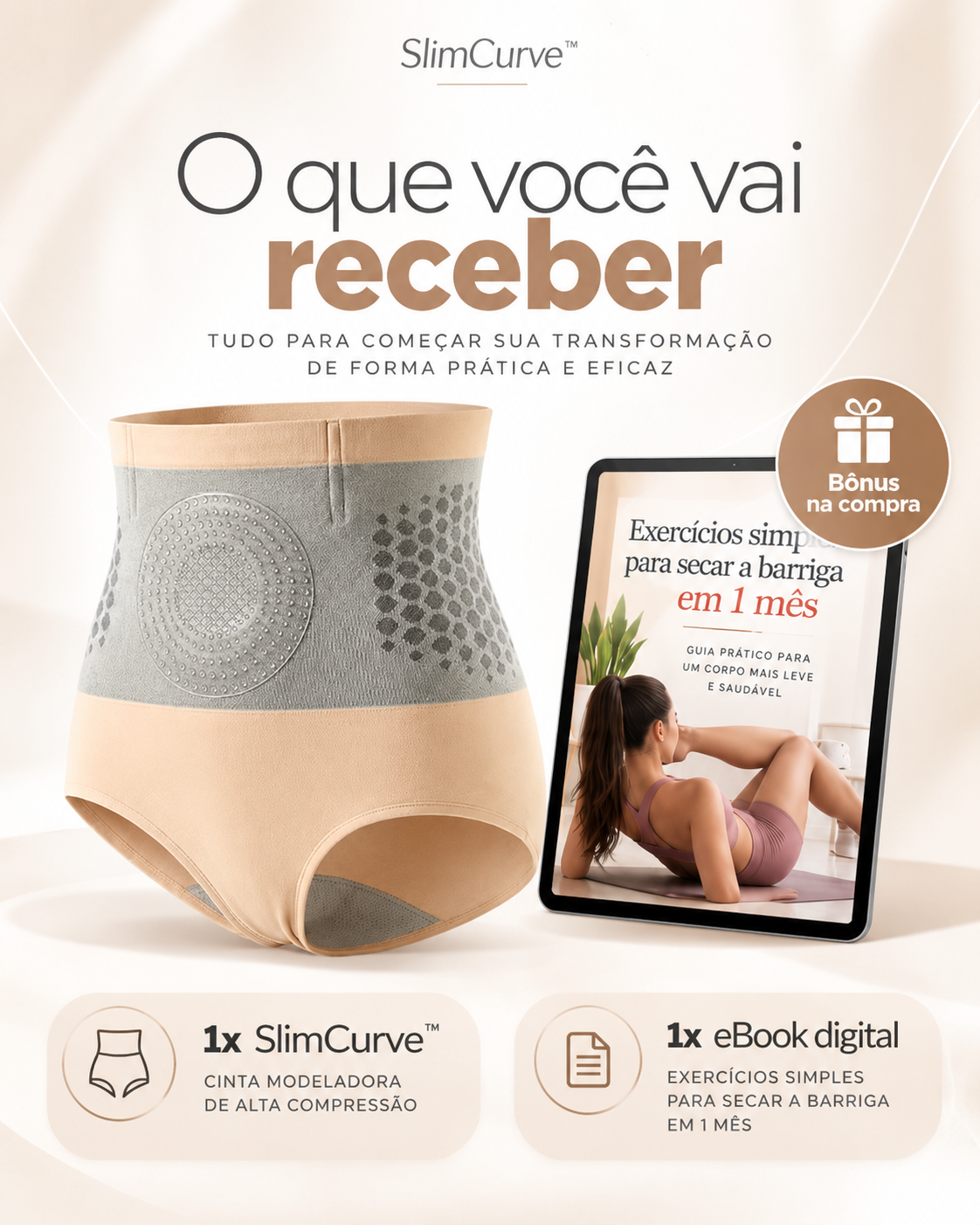 Seque a Barriga de Forma Fácil - Cinta modeladora térmica 4 em 1 SlimCurve™ - imagem 5